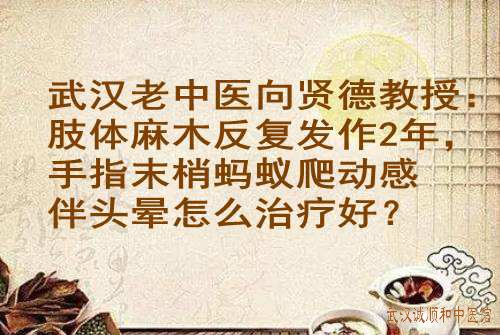 武汉老中医向贤德教授：肢体麻木反复发作2年，手指末梢蚂蚁爬动感伴头晕怎么治疗好？