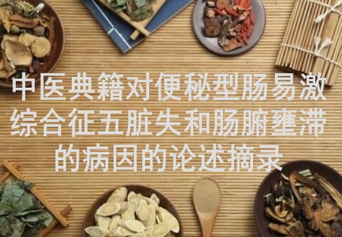 中医典籍对便秘型肠易激综合征五脏失和肠腑壅滞的病因的论述摘录