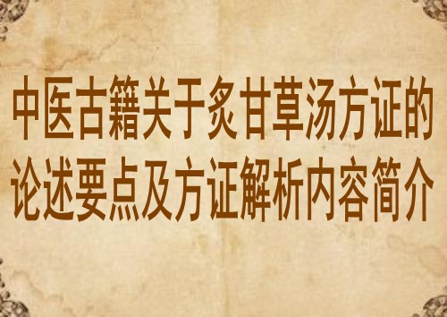 中医古籍关于炙甘草汤方证的论述要点及方证解析内容简介