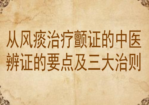 从风痰治疗颤证的中医辨证的要点及三大治则