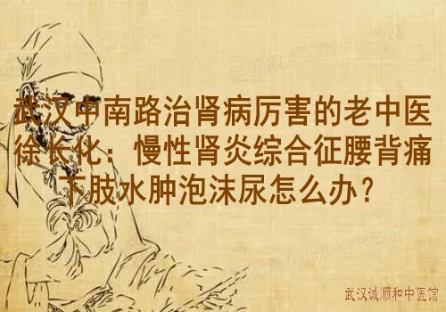 武汉中南路治肾病厉害的老中医徐长化：慢性肾炎综合征腰背痛下肢水肿泡沫尿怎么办？