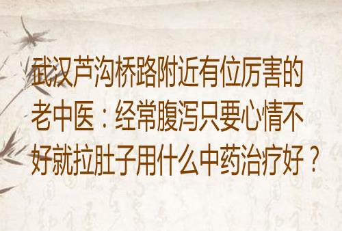 武汉芦沟桥路附近有位厉害的老中医：经常腹泻只要心情不好就拉肚子用什么中药治疗好？