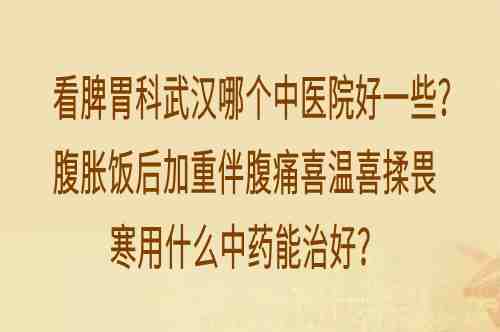 看脾胃科武汉哪个中医院好一些？腹胀饭后加重伴腹痛喜温喜揉畏寒用什么中药能治好？