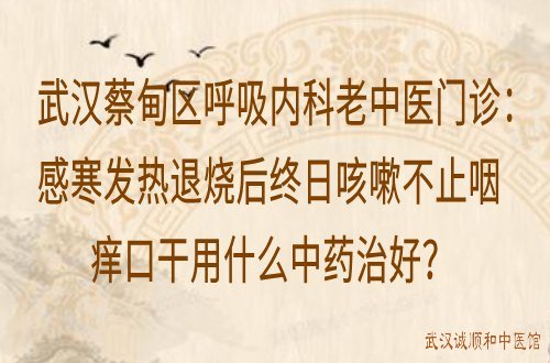 武汉蔡甸区呼吸内科老中医门诊：感寒发热退烧后终日咳嗽不止咽痒口干用什么中药治好？