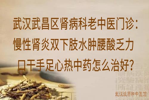 武汉武昌区肾病科老中医门诊：慢性肾炎双下肢水肿腰酸乏力口干手足心热中药怎么治好？