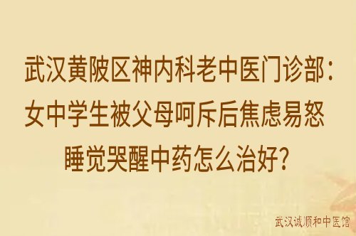 武汉黄陂区神内科老中医门诊部：女中学生被父母呵斥后焦虑易怒睡觉哭醒中药怎么治好？