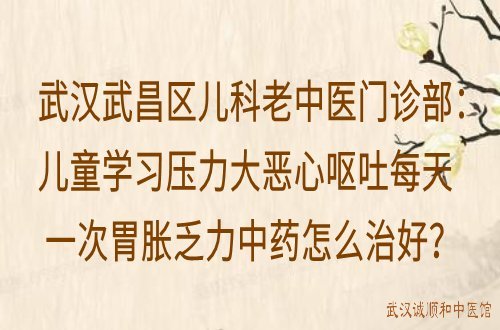 武汉武昌区儿科老中医门诊部：儿童学习压力大恶心呕吐每天一次胃胀乏力中药怎么治好？