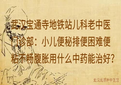 武汉宝通寺地铁站儿科老中医门诊部：小儿便秘排便困难便粘不畅腹胀用什么中药能治好？