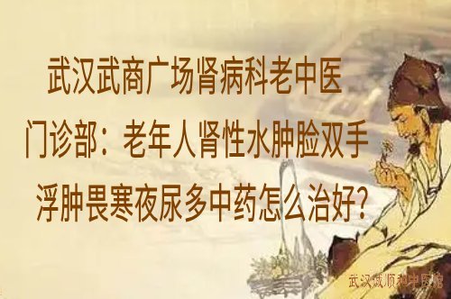 武汉武商广场肾病科老中医门诊部：老年人肾性水肿脸双手浮肿畏寒夜尿多中药怎么治好？